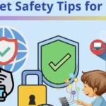 Kids Online Safety illustration, Internet freedom vs censorship concept, Child safety online graphic, Digital rights vs online regulation, Balancing online safety and freedom, Kids internet protection visual, Shield icon representing child safety, Open web vs restricted access image, Online community under threat illustration